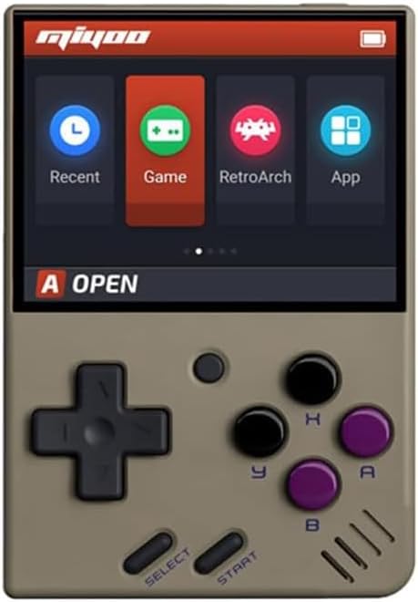 Miyoo Mini Plus Handheld Game Console 3.5-inch Screen Pocket Portable Retro Video Game Console with Japanese Language Support Grey