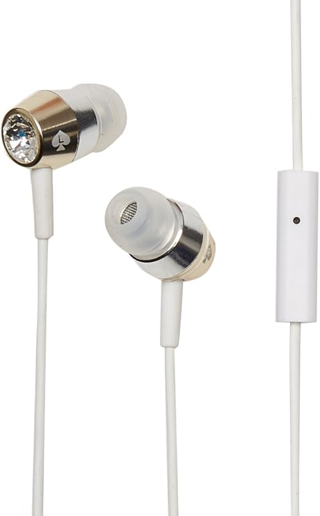 kate spade new york Earbuds [in-Ear Headphones] with Gold & Silver Trim - Crystal Rhinestone
