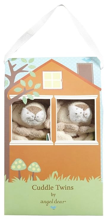 Angel Dear - Yellow Lion, Cuddle Twins Blankie Set, 2 Count (Pack of 1)
