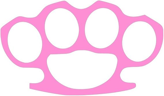 (NOT Real) Brass Knuckles Street Stickers - Size: 5", Color: Light Pink - Windows, Walls, Bumpers, Laptop, Lockers, etc.