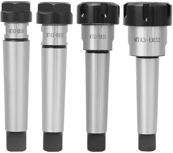 Morse Taper Collet Chuck Holder, MT3 ER20 Milling Tool Holder for CNC Lathe Carbon Steel Drawbar Thread 1 Piece