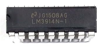 LM3914N-1 LM3914 Dot Bar-Graph Display Driver with Built-in Regulated and programmable LED Current Drive eliminating resistors DIP-18 Breadboard-Friendly (Pack of 100)