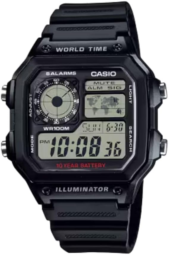 Casio Digital Wristwatch AE-1200WH-1A Men's International Model Parallel Import