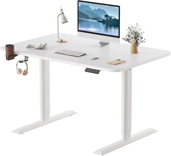 PC Desk Electric Standing Desk Height Adjustable Desk Computer T Shape Metal Bracket