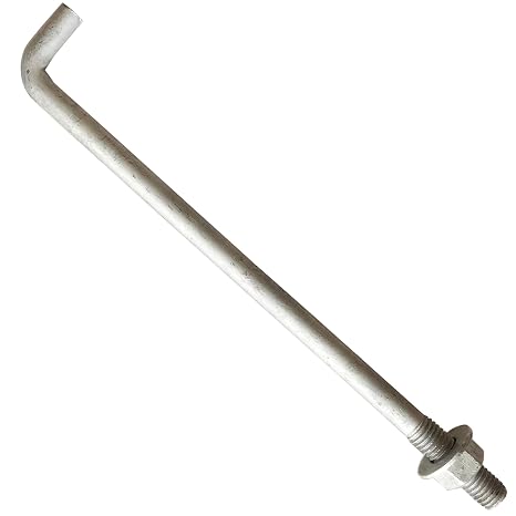 10" x 1/2" Galvanized Anchor Bolts Rust Resistant Heavy Duty Steel Threaded Bolts for Concrete Cement 10 in x 1/2 in Qty (10)