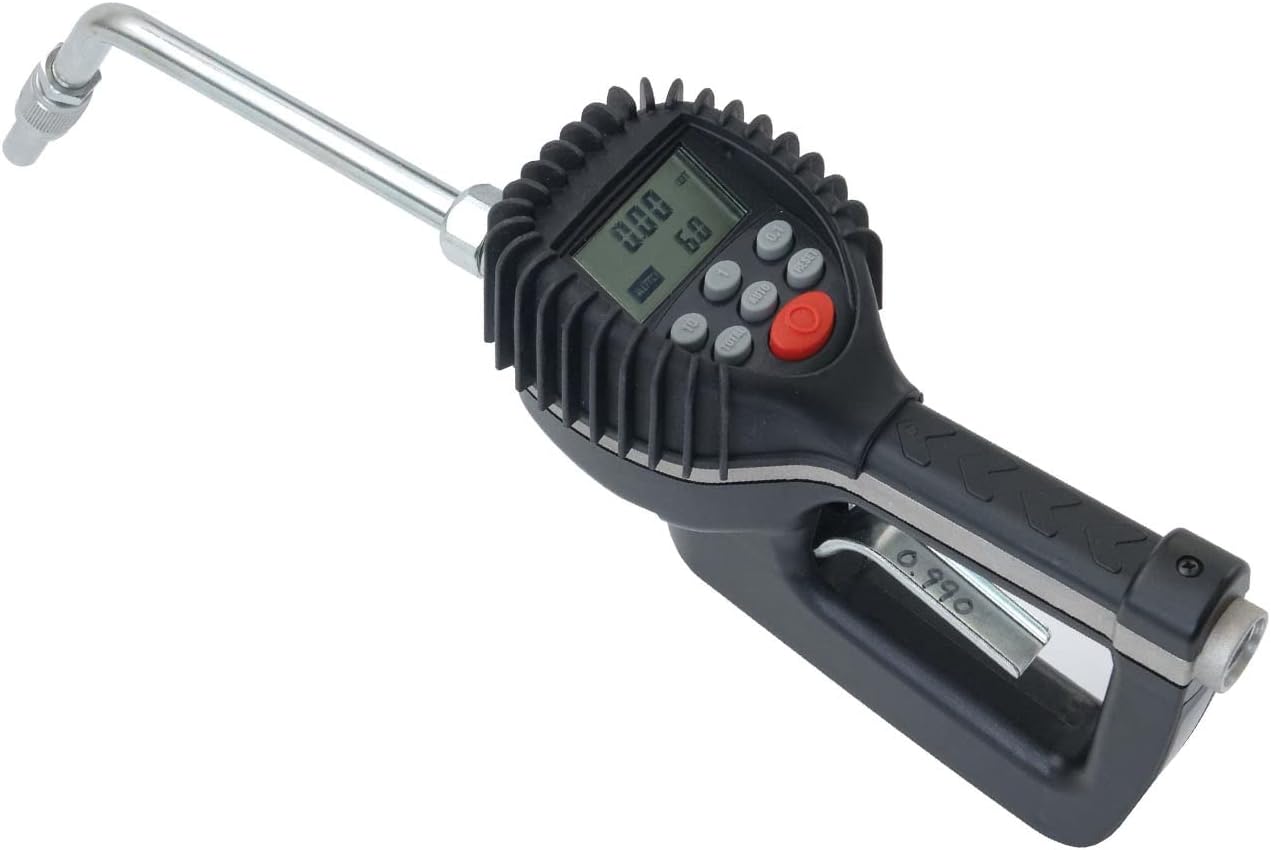 Lincoln 905 Digital Preset Dispense Meter for Motor Oils, Gear Lube, Transmission and Hydraulic Fluid, 5-Digit Liquid Crystal Display, 12 Inlet, Rigid Extension, AA Batteries, Low Battery Indicator