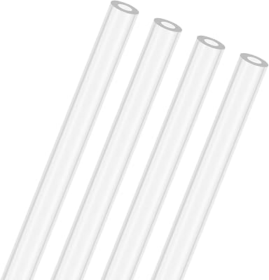 4-Pack Clear Rigid Acrylic Pipe, 4mm[0.16] ID x 8mm[0.31] OD Plastic Round Tube for Water Cooling SystemLampsFountainsAquariumsDisplay Stand, Acrylic Tubing [305mm12IN]