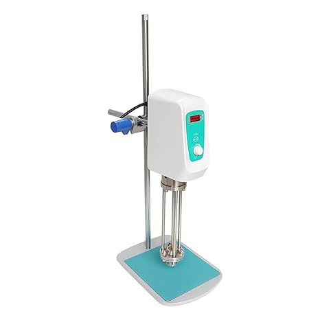 Homogenizer, 220V Laboratory High Speed Dispersing Homogenizer, 200-9000 RPM High Shear Mixer Emulsifying Machine Laboratory Disperser Emulsifier for Cosmetics Food Industry (Green)