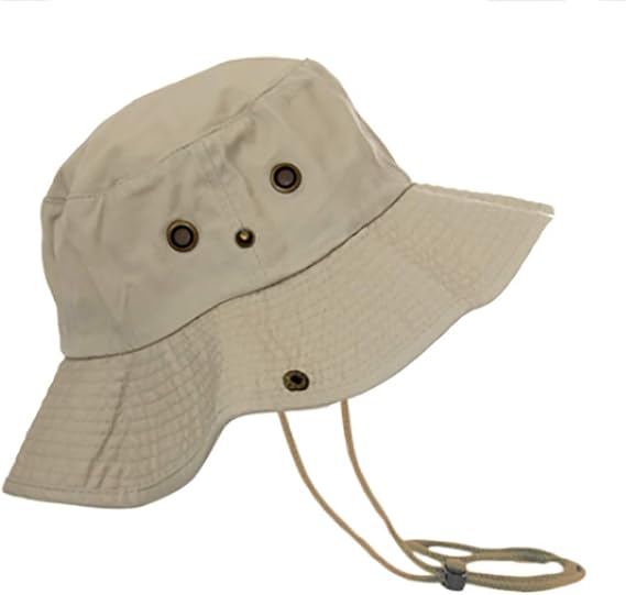 Newhattan Boonie Safari Bucket Hat Foldable Military Style Cap (Putty, S/M)