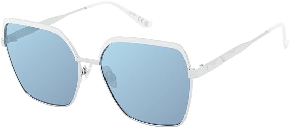 Jessica Simpson Women's Flush Lens, Metal, Chic, Refined Metal, Elegant Cat Eye Sunglasses with UV400 Protection