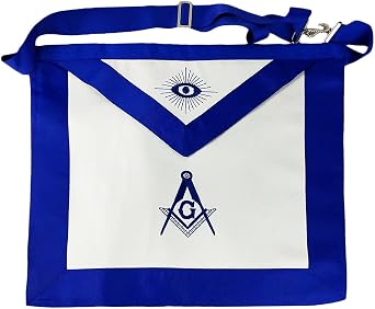 Masonic Mason Apron Blue Lodge Leather Square & Compass Embroidery