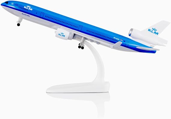 Lose Fun Park 1/300 Dutch KLM Airplane MD11 Diecast Airplane Model Plane for Adults Collection Office Desktop Decoration Birthday Gift