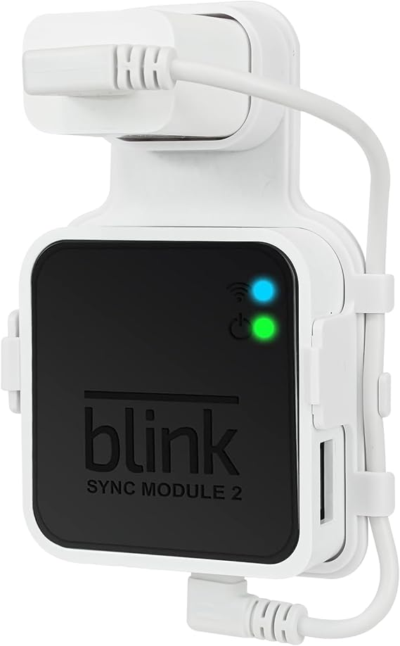 Outlet Wall Mount for Blink Sync Module 2 - Space-Saving Bracket with Short Cable for Blink Indoor & Outdoor Security Systems- Blink sync Module Holder & Mount