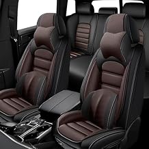 5 Seat Covers for Mitsubishi Outlander 2010-2023 Leather Car Seat Covers Waterproof Soft Car Seat Protectors Comfort Automotive Seat Covers with AirbagLuxury,BlackCoffee