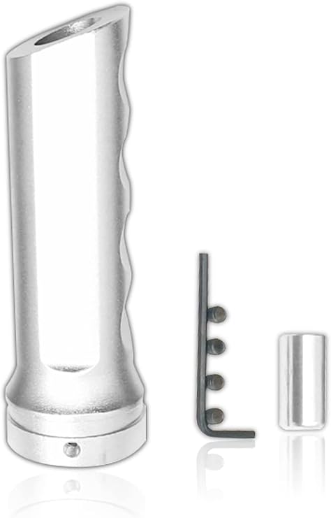 gunhunt Pack-1 Car Aluminum Alloy HandBrake Cover, Handle Protector, Hand Brake Lever Decoration, Handbrake Handle Modification Set, Universal for Most Cars, Trucks and Vans (Silver)