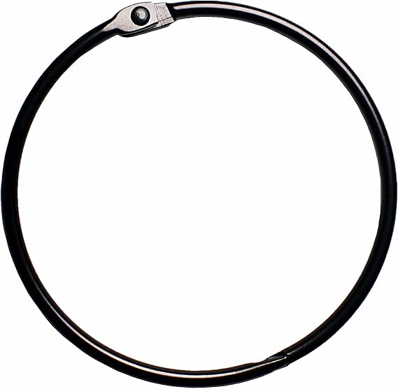 Black Book Binder Rings Clips (8 Pack) 2.75 inch Loose Leaf Ring for Index Cards Note Paper Metal Plated