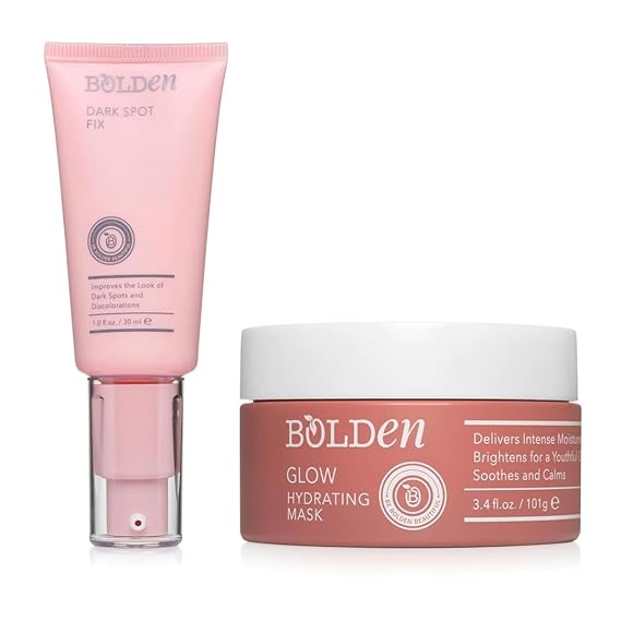 Bolden Dark Spot Corrector & Glow Hydrating Mask Collection | Niacinamide, Tranexamic Acid & Hyaluronic Acid for Hyperpigmentation & Deep Hydration | 1.0 fl oz + 3.4 fl oz