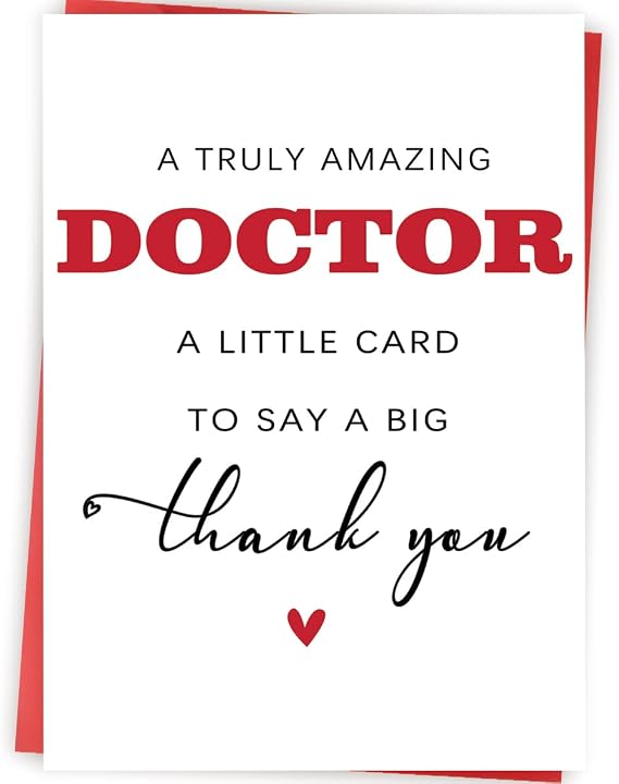 Thank You Doctor Card, Medical Staff Appreciation Gift | Doctor Appreciation Card, Thank You Gift for Doctors Nurses Hospital Medical Staff and Healthcare Workers