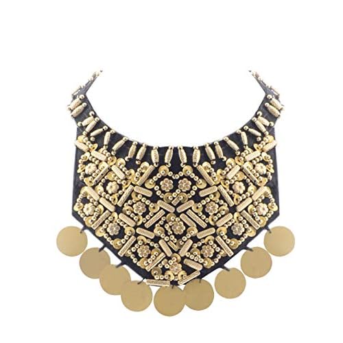 Alilang Womens Egyptian Tribal Ethnic Beaded Bib Collar Statement Necklace