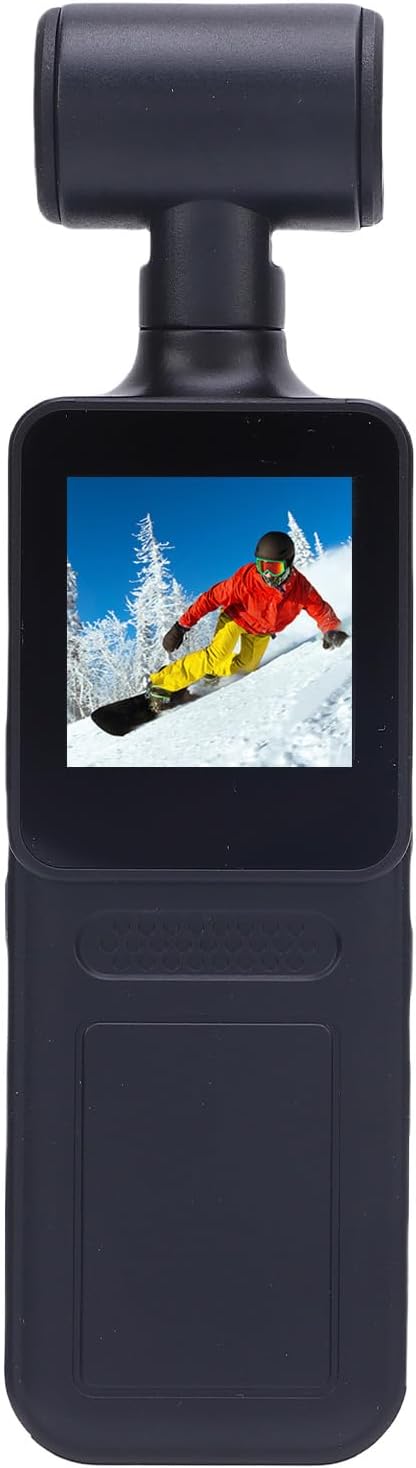 4K Mini Action Camera Handheld with 180 Rotatable Lens WiFi, Yunir Body Camera for Vlogging, 135 Wide Angle Camcorder with LED Light APP for Travel and Outdoor Sports