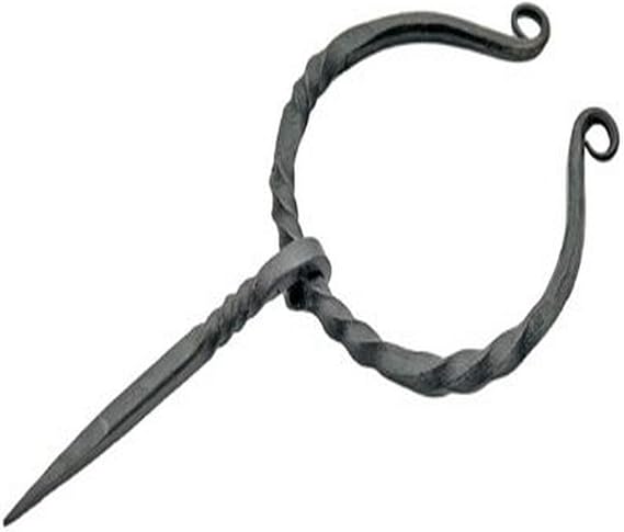Szco Supplies Medieval Cloak Pin - 3.25" Black Coated Carbon Steel Brooch for Cloaks, Shawls, and Costumes