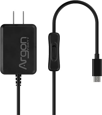 Argon USB C Power Supply with Switch | Raspberry Pi 4 Power Supply