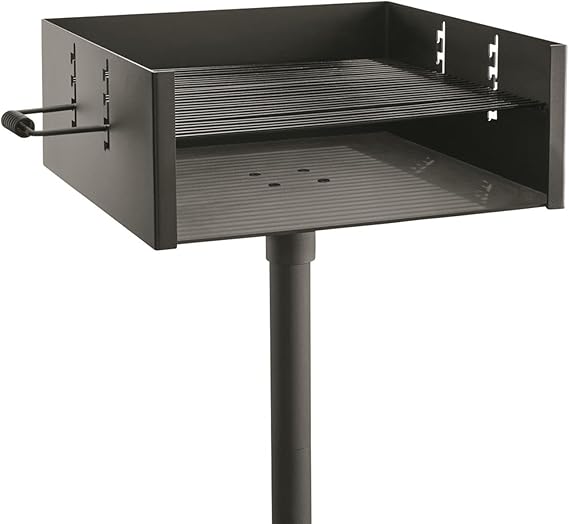 Guide Gear Heavy-Duty Park-Style Charcoal BBQ Grill for Camping, Outdoor Cooking, Backyard, Patio, Camp Grilling Barbecues, 20.5 x 20.5 x 8.25"h.