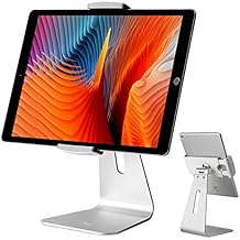 Viozon iPad Pro Stand, Tablet Stands 360 Rotatable Aluminum Alloy Desktop Mount Stand Compatible with 7-13inch iPad Pro iPadAir iPad Mini Surface and Surface Pro (Silver General)