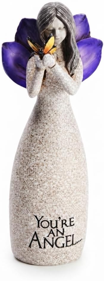 Carson Angel Blessings You're an Angel Figurine Hand-Painted Resin Guardian Angel with Butterfly, Keepsake Gift for Women, Sympathy, Friendship, 5.25 Inch