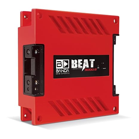 1-Ch. Vehicle Audio Bass Amplifier - 3000W High-Powered Mono Bass Amplifier w/Subsonic Filter and Low Pass Filter Stable at 2 ohms, LED Indicators, Sound Specialization, Red - BEAT3000.2RED