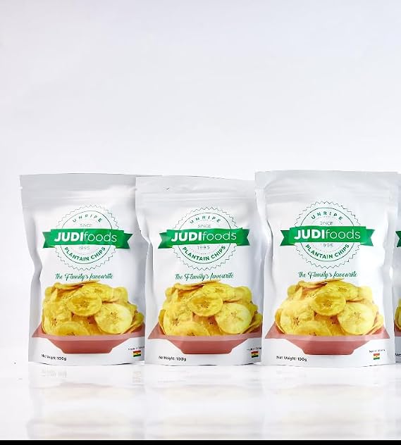 JUDI Foods Unripe Plantain Chips, Family Favorite, 100g, Pack of 3