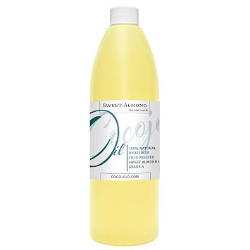 Sweet Almond Oil - 16 oz - Pure Unrefined Cold Pressed Non GMO Vegan Natural Bulk Carrier Oil Skin Hair Face Body Nails Cuticles DIY Formulation Soap Making Essential Oils - Packaging May Vary