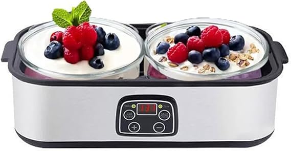 2L Yoghurt Maker, Automatic Yogurt Maker, with 2 Glass Jars, Adjustable Time & Temperature Control, for Homemade Probiotic Yogurt, Natto, Fermentation