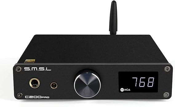 SMSL C200 PRO LDAC Headphone Amplifier, ES9039Q2M XU-316 DSD512 32Bit/768kHz DAC Amp, USB/OPT/COAX/Bluetooth5.1 to 4.4mm/6.35mm/RCA/TRS Home Audio Headphone Amp for PS5/Switch/PC/MAC/Computer