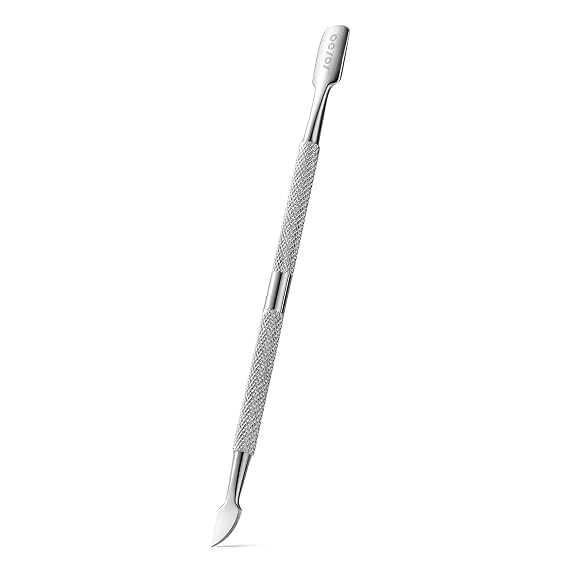 BEZOX Cuticle Pusher - Stainless Steel Cuticle Stick & UV Gel Nail Polish Remover Tool - Professional Double-Ended Cuticle Trimmer Manicure Tool for Healthy and Beautiful Nails