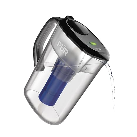 PUR Plus 7-Cup Water Filter Pitcher with 1 Genuine PUR Filter, Black