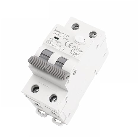 BOLNEY GYR9NM 230V RCBO 6KA MCB Residual Current Circuit Breaker with Over Current and Leakage Protection 10A 16A 25A 32A 40A 1Pcs (Color : 30mA, Size : 2P 40A)