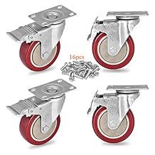 YOOGAA Caster Wheel 4 inch Heavy Duty Caster Set of 4 Double Lock Castors 360 Degree Rotatable for Cart, Furniture and Workbench 1200lbs Load Capacity