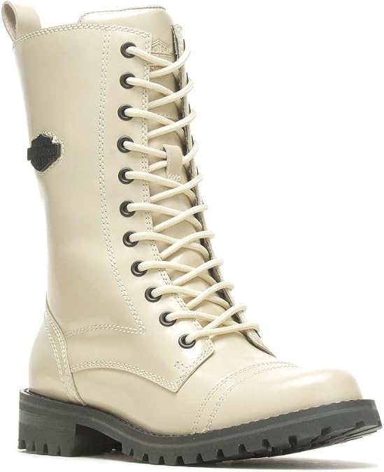 Harley-Davidson Women's Walsen Black or Light Beige 8.5" Motorcycle Boots D87256