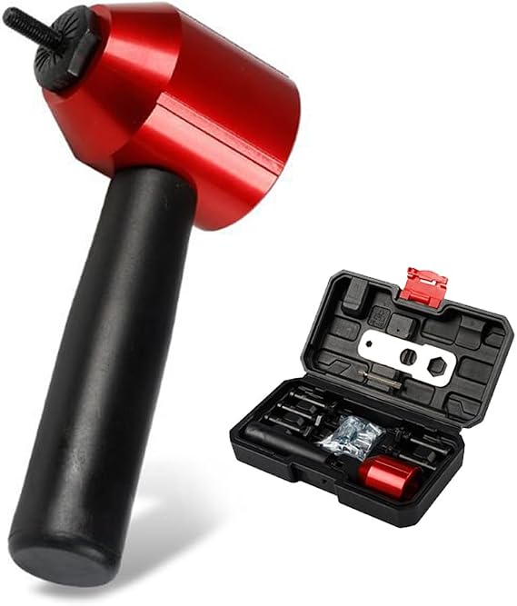 Rivet Nut Drill Adaptor Tool Kit, Rivet Nut Tool & Rivet Removal Tool Compatible with Cordless Drill & Ratchet Wrench, Labor-Saving Rivnut Tool with Carrying Case