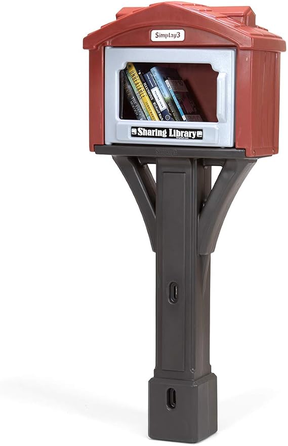 Simplay3 Sharing Library for Outdoor Use, Little Sharing Library for Neighborhoods, Parks and Schools - Brown, Made in USA