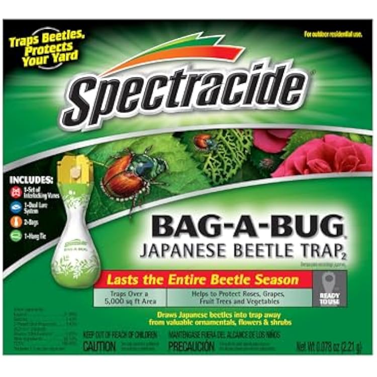Spectracide Bag-A-Bug Japanese Beetle Trap, Dual Lure System