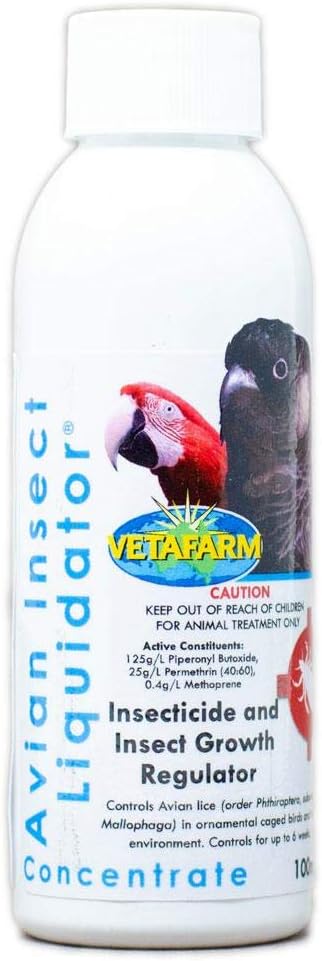 Vetafarm Bird Mite Spray 100ml Concentrate Bird Mite Spray controld Bird Mites Parasite Lice Cage Disinfectant Aviary Cleaner For Birds