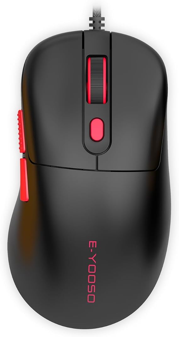 E-YOOSO Gaming Computer Mouse Wired,10000 DPI,1000HZ, Black