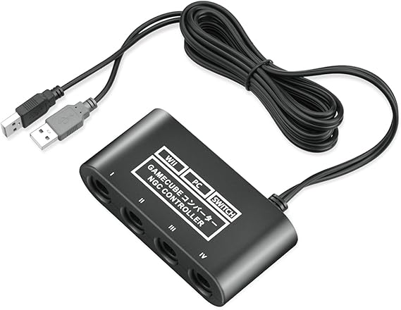 Gamecube Controller Adapter for Nintendo Switch / OLED / Switch 2 Gamecube Adapter, Compatible with PC WII U Switch2, Support 4 Gamecube Controller to Play Supper Smash Bros with 70IN Long Cable