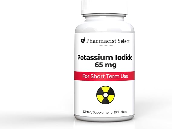 Potassium Iodide Tablets 130mg, KI Pills, Short Term Use Only, 100 Tablets
