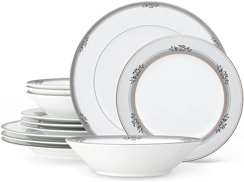 Noritake Laurelvale 12-Piece Dinnerware Set, Service for 4