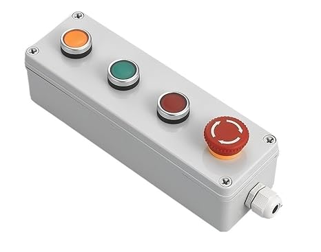 Multiple Specifications with Button Switch Box Emergency Stop Start Switch Alarm self-Locking Motor Control Box Customization(4-02)