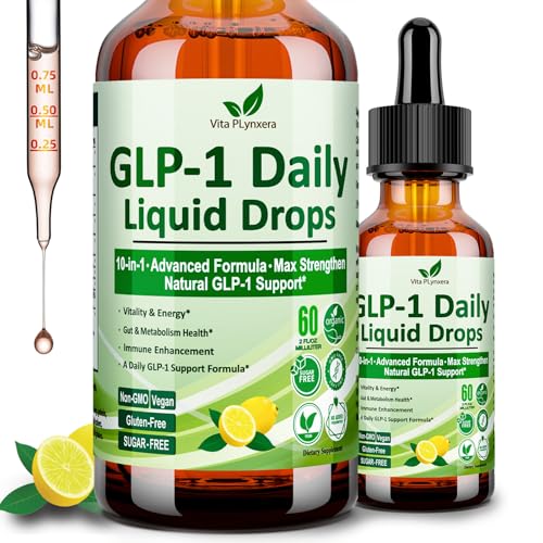 GLP-1 Supplement Liquid Drops, GLP1 Activate Fiber w. Berberine 800mg Cyelon Cinnamon Green Tea Bromelain, Naturally GLP-1 Support for Metabolic, Gut & Digestive Health Immune & Energy Support