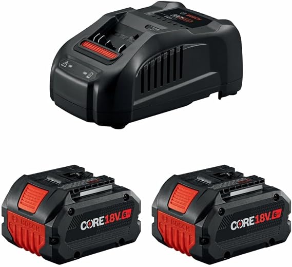 Bosch GXS18V-20N26 18V Starter Kit with (2) CORE18V 6 Ah High Power Batteries and (1) 18V Fast Battery Charger